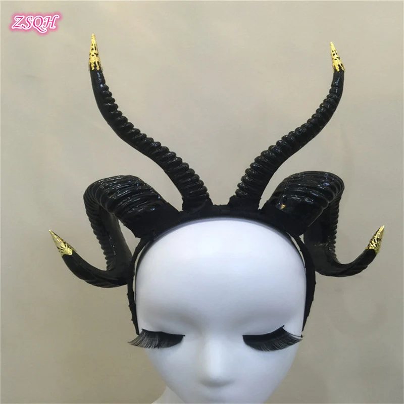 Devil Witch Headband Lolita Four-horned sheep horn Handmade Hairband Cosplay Accessory Halloween DIY Headwear Cosplay Props
Devil Witch Headband Lolita Four-horned sheep horn Handmade Hairband Cosplay Accessory Halloween DIY Headwear Cosplay Props