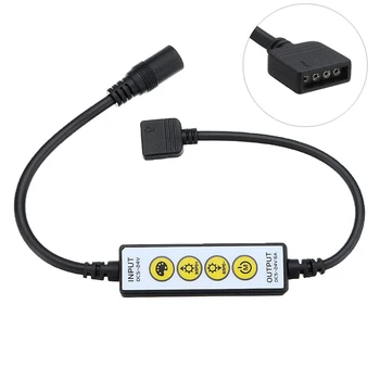 CLAITE Mini DC5-24V 6A 4 Keys Color Temperature Adjustable 4 PIN RGB LED Strip Light Dimmer Controller Color Switch Button 
CLAITE Mini DC5-24V 6A 4 Keys Color Temperature Adjustable 4 PIN RGB LED Strip Light Dimmer Controller Color Switch Button