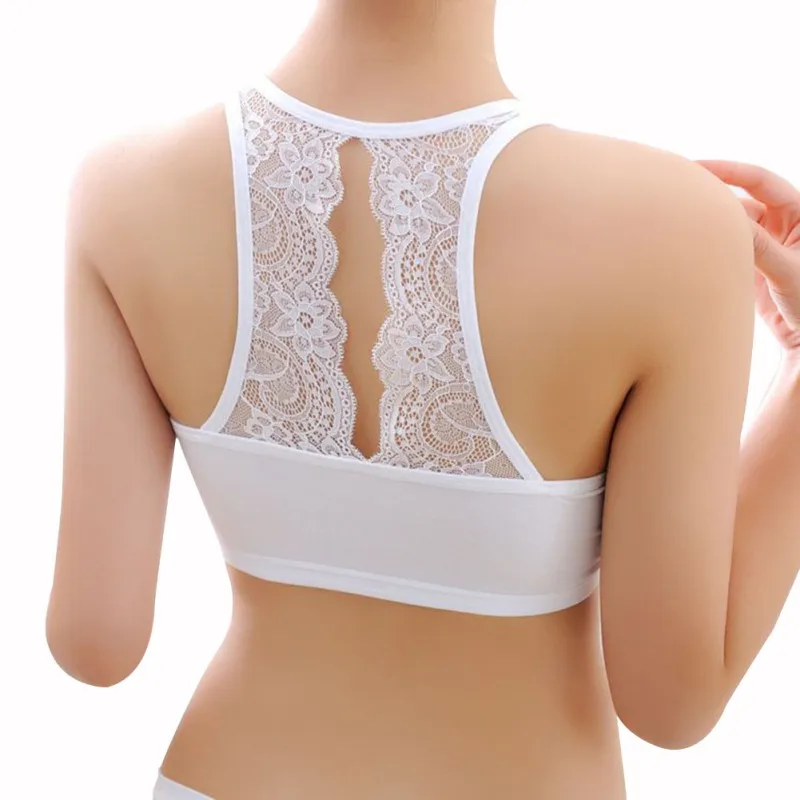 Sexy Women Cotton Hollow Back White Shirt Tube Top Padded Bra Wrap Chest Bra Cropped Clothing 6