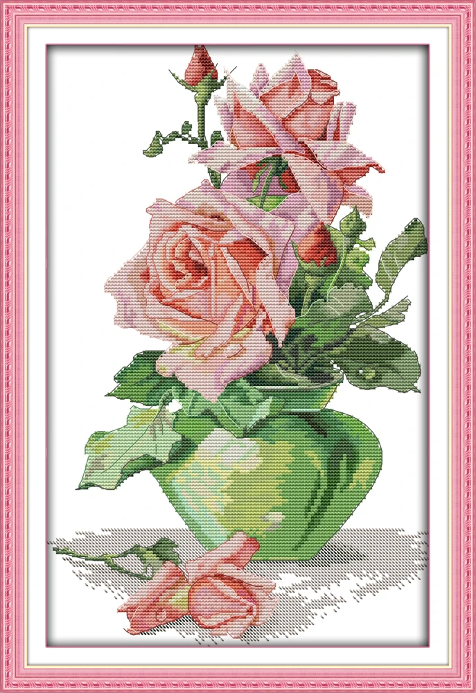 Rose and vase cross stitch kit aida 14ct 11ct count printed canvas stitches embroidery DIY handmade needlework
Rose and vase cross stitch kit aida 14ct 11ct count printed canvas stitches embroidery DIY handmade needlework