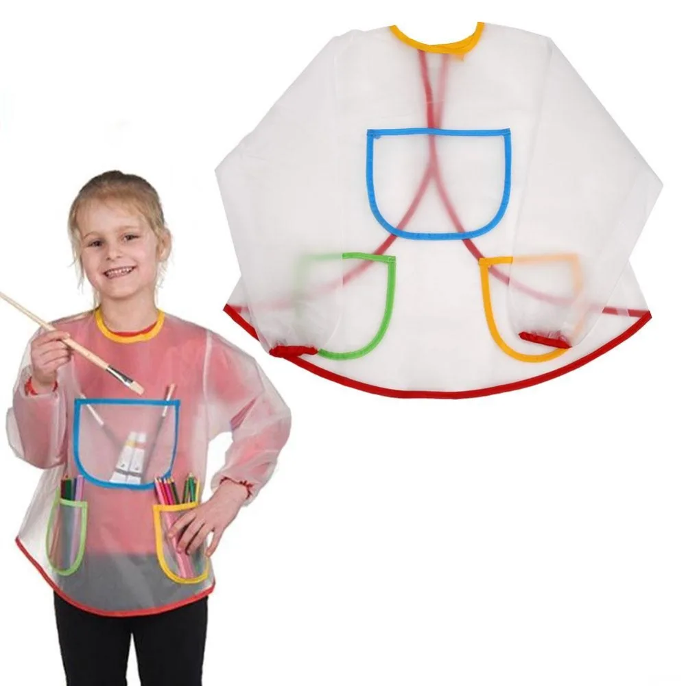 Детский водонепроницаемый фартук для готовки с длинными рукавами | Дом и сад