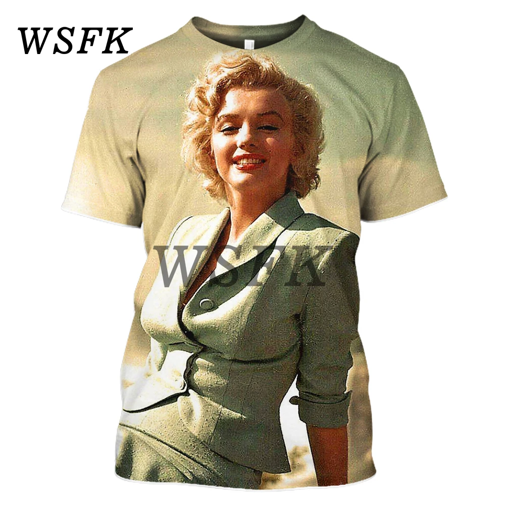 WSFK new popular Marilyn Monroe Hommes et femmes 0-Neck short-sleeved 3D printed street casual sports T-shirt
WSFK new popular Marilyn Monroe Hommes et femmes 0-Neck short-sleeved 3D printed street casual sports T-shirt