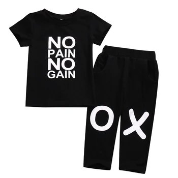 2017 New Toddler Kids Clothing Set No Pain No Gain Short Sleeve T-shirt Tops+Pant Trouser 2PCS Outfit Summer Suit Black
2017 New Toddler Kids Clothing Set No Pain No Gain Short Sleeve T-shirt Tops+Pant Trouser 2PCS Outfit Summer Suit Black