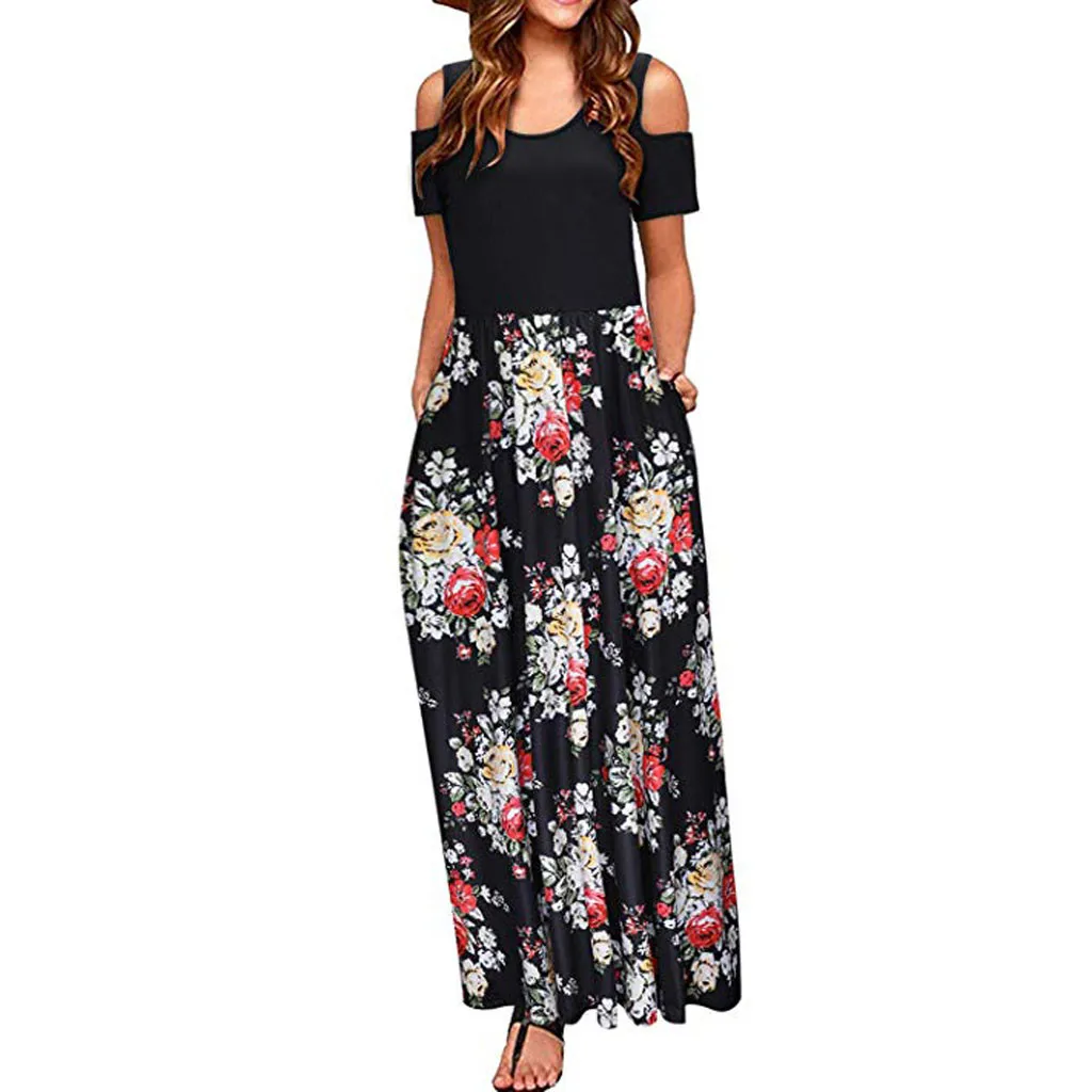 2019 Summer Women Beach Dress Sundress Polyester Off Shoulder Floral Print Elegant Maxi Long Dress Pocket Dress L614
2019 Summer Women Beach Dress Sundress Polyester Off Shoulder Floral Print Elegant Maxi Long Dress Pocket Dress L614