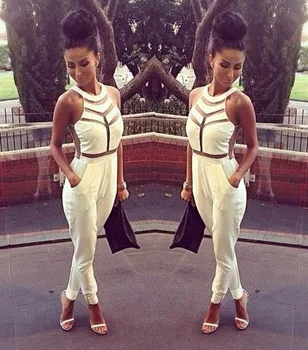 Jumpsuit romper trumpet sexy casual beach party elegant full length white sleeveless mseh bodysuit 2018 female summer runway 
Jumpsuit romper trumpet sexy casual beach party elegant full length white sleeveless mseh bodysuit 2018 female summer runway