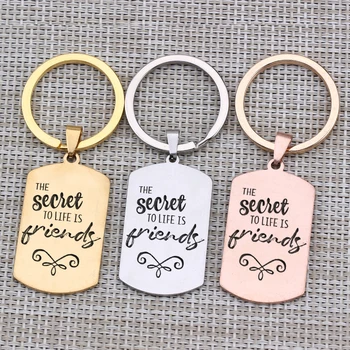 

"The Secret To Life Is Friends"Key Chain To Best Friends Sisters Brothers Friendship Charm Gift Keyring Boy Girl Present