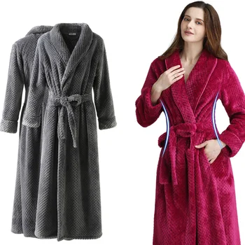 Women Men Extra Long Warm Dobby Coral Fleece Bathrobe Winter Thick Flannel Thermal Bath Robe Kimono Dressing Gown Bride Peignoir
Women Men Extra Long Warm Dobby Coral Fleece Bathrobe Winter Thick Flannel Thermal Bath Robe Kimono Dressing Gown Bride Peignoir