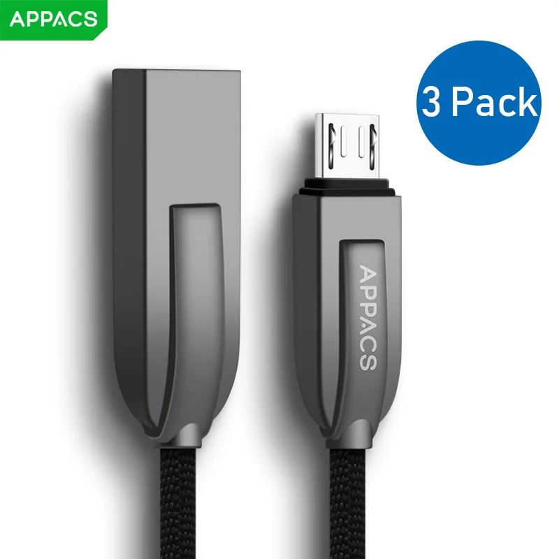 APPACS 3Pack Zinc Alloy Nylon Micro USB Cable 1.2M Mobile Phone Cables For Samsung Galaxy Android Phone Fast Charging USB Cable
APPACS 3Pack Zinc Alloy Nylon Micro USB Cable 1.2M Mobile Phone Cables For Samsung Galaxy Android Phone Fast Charging USB Cable
