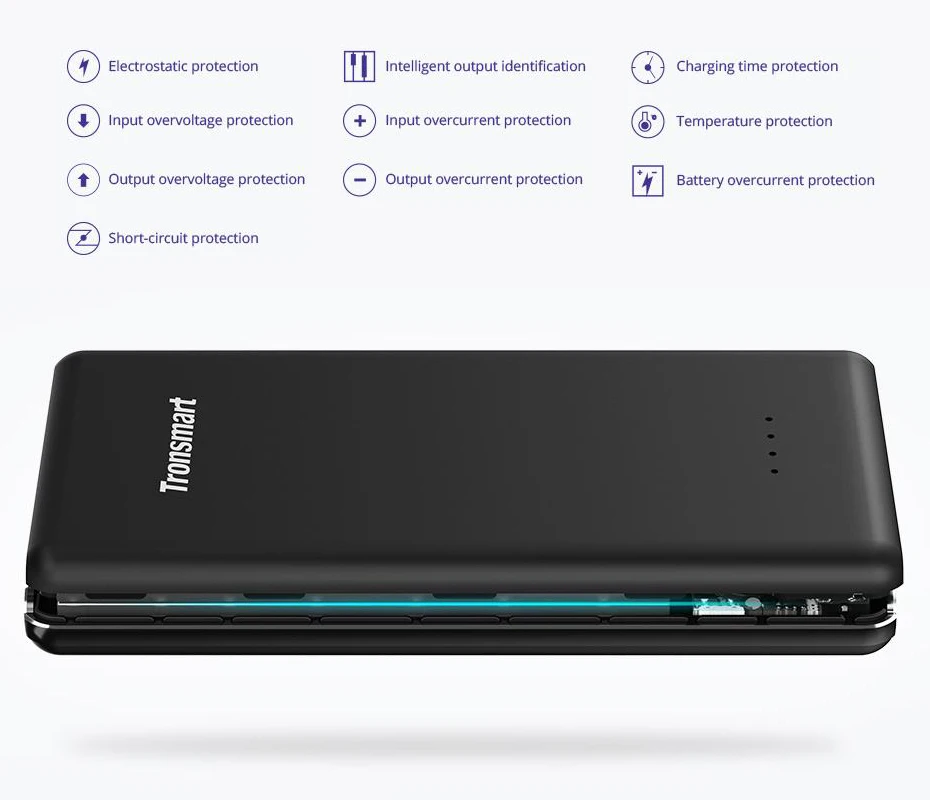 Tronsmart Presto 10000mAh PBT10 Power Bank Quick Charge Powerbank External Portable Phone Battery Charger CE RoHS Black White (8)