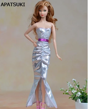 High Quality Elegant Silver Long Dress For Barbie Dolls Party Dress Vestido For 1/6 Dolls Clothes Present For Christmas
High Quality Elegant Silver Long Dress For Barbie Dolls Party Dress Vestido For 1/6 Dolls Clothes Present For Christmas