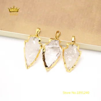 5pcs Clear White Quartz Arrow Pendants Fashion Jewerly,Gold Color Copper Bails Rough Stones Raw Crystals Beading Necklace GH122
5pcs Clear White Quartz Arrow Pendants Fashion Jewerly,Gold Color Copper Bails Rough Stones Raw Crystals Beading Necklace GH122