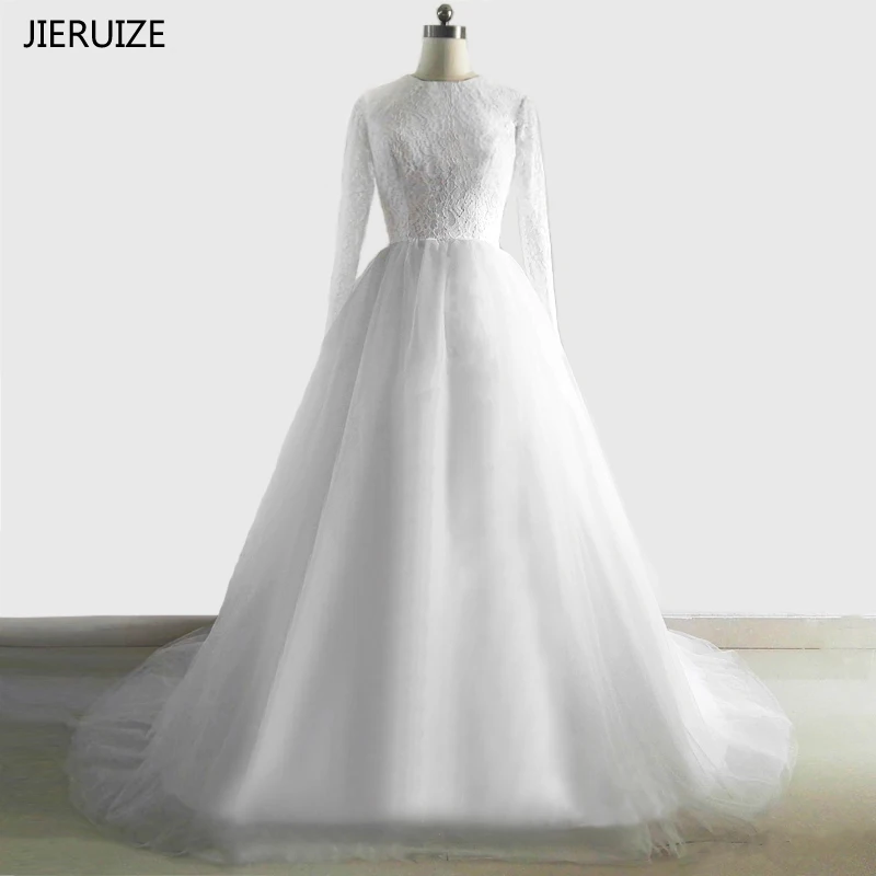 JIERUIZE White Vintage Lace Long Sleeves Wedding Dresses 2019 Sheer Back Ball Gown Cheap Bridal Gowns vestido de noiva trouwjurk
JIERUIZE White Vintage Lace Long Sleeves Wedding Dresses 2019 Sheer Back Ball Gown Cheap Bridal Gowns vestido de noiva trouwjurk