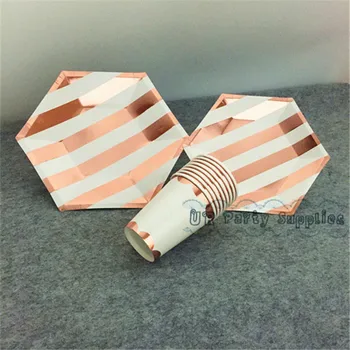 16 Sets Rose Gold Party Tableware Set Hexagonal Small 7inch Sweet Dishes Large 9inch Paper Plates 250ml Foil Scallop Paper Cups
16 Sets Rose Gold Party Tableware Set Hexagonal Small 7inch Sweet Dishes Large 9inch Paper Plates 250ml Foil Scallop Paper Cups
