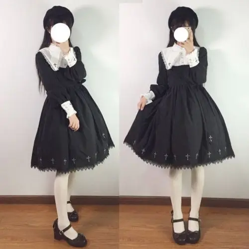 Tree&Sea Gothic Girls Dress Cross Lolita Vintage Punk Black dress Women JSK Party Fancy Dress Up any size
Tree&Sea Gothic Girls Dress Cross Lolita Vintage Punk Black dress Women JSK Party Fancy Dress Up any size