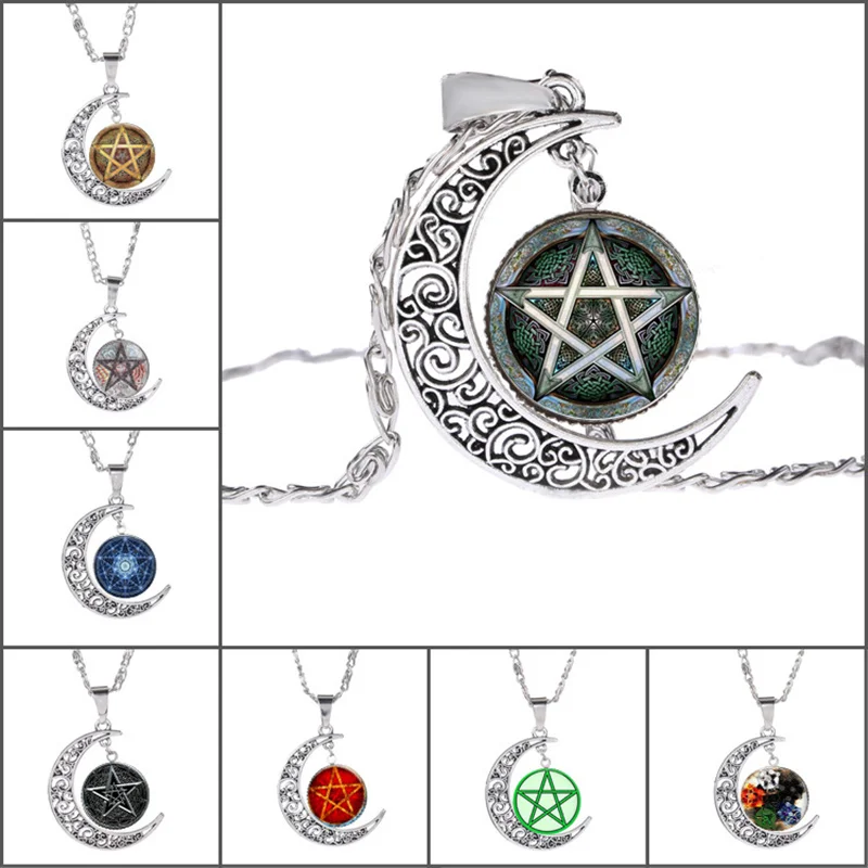YAUTION The moon pentagram glass Pendant Necklace charm Wiccan necklaces charms Occult pendants Jewelry
YAUTION The moon pentagram glass Pendant Necklace charm Wiccan necklaces charms Occult pendants Jewelry