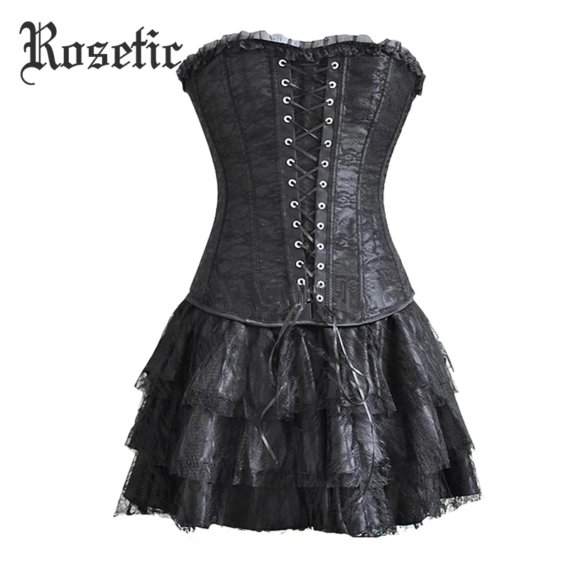 Rosetic Retro Intimates Women Gothic Style Black Bandage Lace-Up Bowknot Slim Bustiers Sexy Vintage Underbust Corsets
Rosetic Retro Intimates Women Gothic Style Black Bandage Lace-Up Bowknot Slim Bustiers Sexy Vintage Underbust Corsets