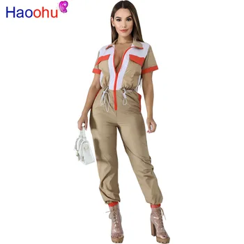 Elastic Waist Sexy Rompers Women Jumpsuit Turn Down Collar Short Sleeve Bodycon Overall Casual Front Zipper Full Length Bodysuit
Elastic Waist Sexy Rompers Women Jumpsuit Turn Down Collar Short Sleeve Bodycon Overall Casual Front Zipper Full Length Bodysuit