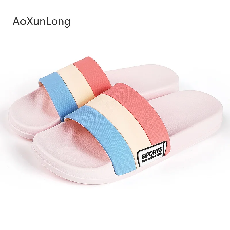 Women's Slippers Summer Striped Home Sandals Non-slip Thick-soled Wear-resistant Indoor Flat Bathroom Slippers Beach Flip Flops
Women's Slippers Summer Striped Home Sandals Non-slip Thick-soled Wear-resistant Indoor Flat Bathroom Slippers Beach Flip Flops