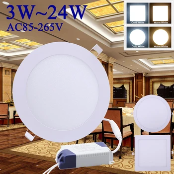 LED Panel Light Round Square Ultra Thin Downlight 12W 18W 15W 24W LED Ceiling Recessed Light For Indoor Bathroom Illuminate
LED Panel Light Round Square Ultra Thin Downlight 12W 18W 15W 24W LED Ceiling Recessed Light For Indoor Bathroom Illuminate