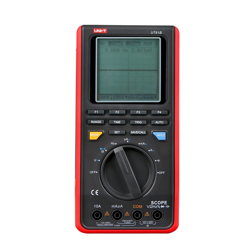 UNI-T UT81B Handheld LCD Scopemeters Oscilloscope 8MHz 40MS/s Real-Time Sample Rate Digital Multimeters With USB Interface
UNI-T UT81B Handheld LCD Scopemeters Oscilloscope 8MHz 40MS/s Real-Time Sample Rate Digital Multimeters With USB Interface