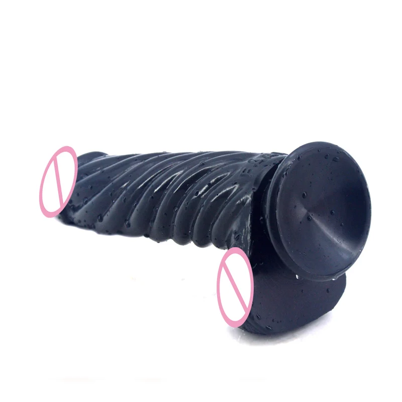 Silicone New Realistic Glans Penis Dildo Suction Cup Simulated Testis Delicate Spiral Shape Vaginal Stimulation Erotic Toys