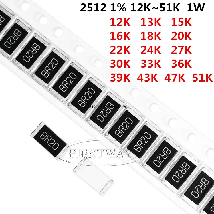 SZFTHRXDZ 50PCS SMD resistance 2512 1% 12K~51K resistance value selection 1W size: 6.4*3.2MM
SZFTHRXDZ 50PCS SMD resistance 2512 1% 12K~51K resistance value selection 1W size: 6.4*3.2MM