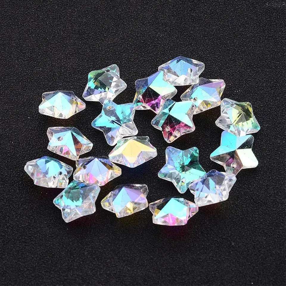 100pcs Clear AB Glass Pendants Charms Faceted Christmas Star for Jewelry Making DIY AB Color Plated 13mmx7mm hole: 1mm
100pcs Clear AB Glass Pendants Charms Faceted Christmas Star for Jewelry Making DIY AB Color Plated 13mmx7mm hole: 1mm