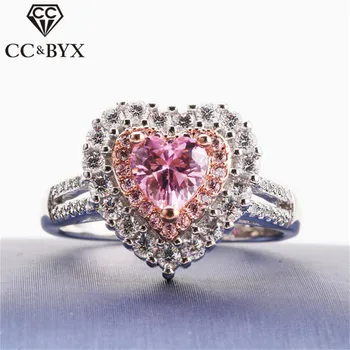 CC Pink Heart Rings For Women 925 Silver Romantic Wedding Bridal Jewelry Cubic Zirconia Diamant Luxury Ring Drop Shipping CC1490
CC Pink Heart Rings For Women 925 Silver Romantic Wedding Bridal Jewelry Cubic Zirconia Diamant Luxury Ring Drop Shipping CC1490