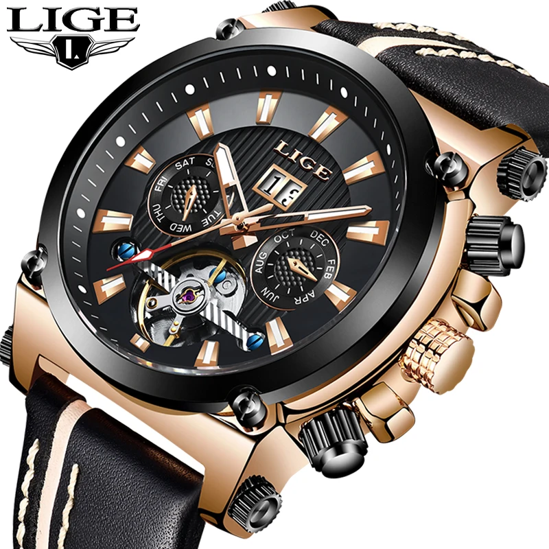 Men Watches LIGE Top Brand Luxury Automatic Mechanical Watch Fashion Business Clock Leather Waterproof Watch Men Reloj hombre
Men Watches LIGE Top Brand Luxury Automatic Mechanical Watch Fashion Business Clock Leather Waterproof Watch Men Reloj hombre