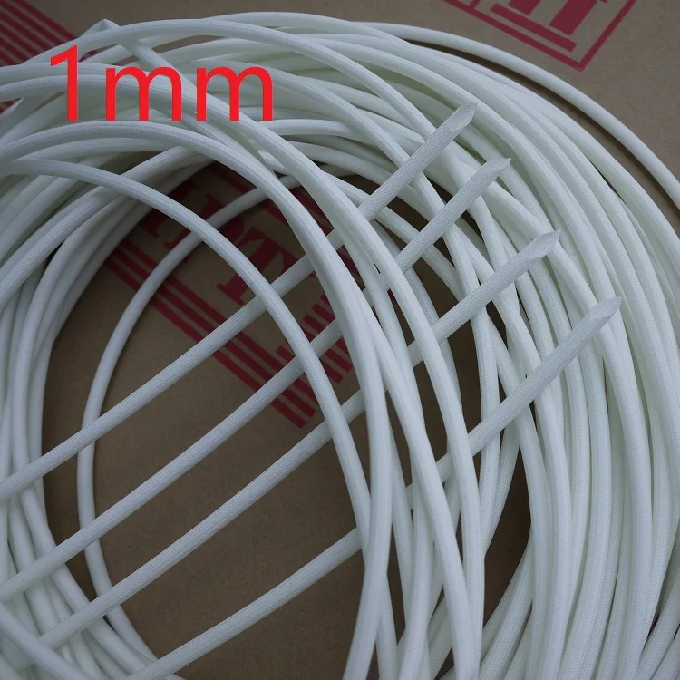 

ID 1mm Fiberglass Tube Silicone Resin Braided Wire Sleeve Flame Resistant Fiber Glass Insulated Cable Protect Pipe 200 Deg.C