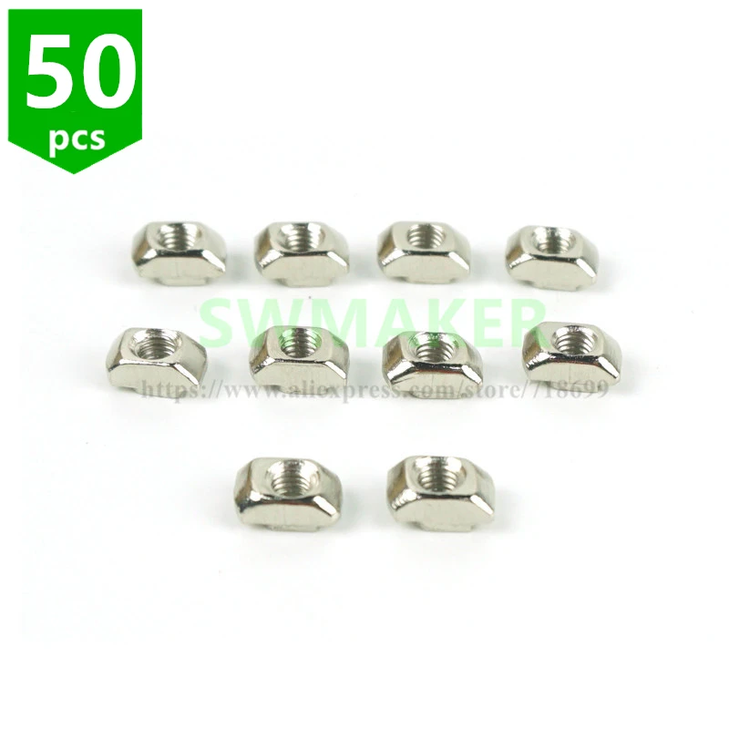 50Pcs M3 M4 M5 M6 Carbon steel T type Nuts Fastener Aluminum Connector For EU 2020 3030 4040 4545 Aluminum Profile for Kossel
50Pcs M3 M4 M5 M6 Carbon steel T type Nuts Fastener Aluminum Connector For EU 2020 3030 4040 4545 Aluminum Profile for Kossel