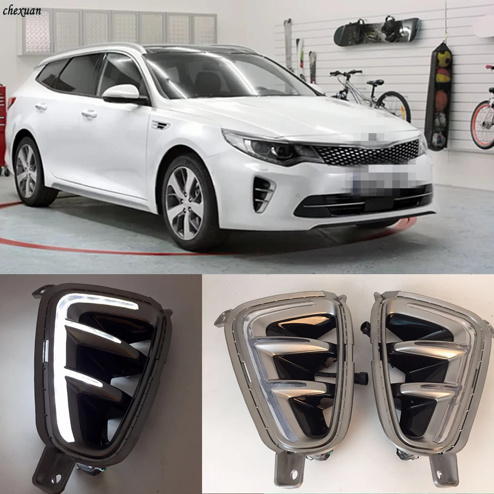 CSCSNL 1 Set LED DRL Daytime Running Lights 12V ABS Fog Lamps Cover Driving Lights Accessories For KIA K5 Optima 2016 2017
CSCSNL 1 Set LED DRL Daytime Running Lights 12V ABS Fog Lamps Cover Driving Lights Accessories For KIA K5 Optima 2016 2017