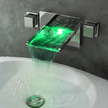 Free shipping Modern Bathroom LED Wall-Mounted widespread Waterfall Bath Sink Faucet Square
Free shipping Modern Bathroom LED Wall-Mounted widespread Waterfall Bath Sink Faucet Square