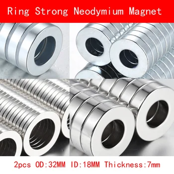 2PCS OD 32mm ID 18mm thickness 7mm neodymium ring magnet strong rare earth N35 NdFeB 32X18X7MM permanent magnet
2PCS OD 32mm ID 18mm thickness 7mm neodymium ring magnet strong rare earth N35 NdFeB 32X18X7MM permanent magnet