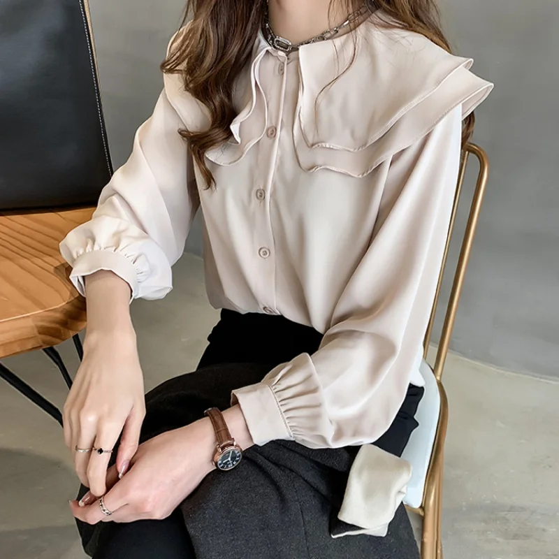 2019 White Soft Breathable Blouse Women Spring Summer Long Sleeve Loose Peter Pan Collar Shirt Korean Fashion Ladies Tops
2019 White Soft Breathable Blouse Women Spring Summer Long Sleeve Loose Peter Pan Collar Shirt Korean Fashion Ladies Tops