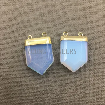 MY0503 Faceted Opal Point Pendant with Pure Gold Color Cap And Double Bail Stone Pentagon Opaline Charm for Necklace Making
MY0503 Faceted Opal Point Pendant with Pure Gold Color Cap And Double Bail Stone Pentagon Opaline Charm for Necklace Making
