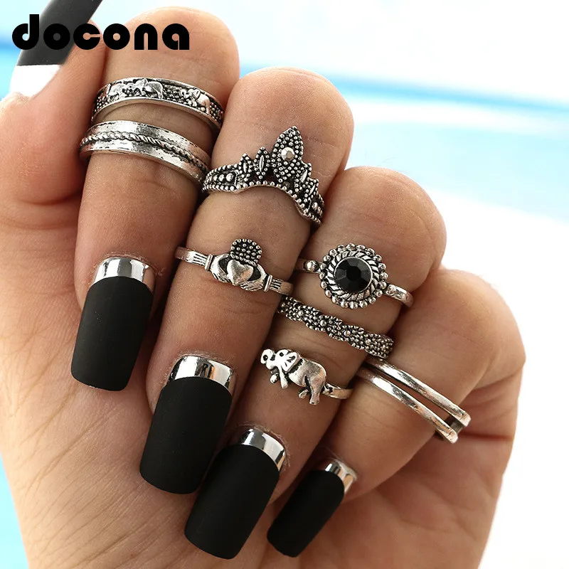 docona Vintage Gold Silver Carved Geometric Knuckle Midi Ring Set for Women Girl Moon Crystal Flower Rings Set Anillos
docona Vintage Gold Silver Carved Geometric Knuckle Midi Ring Set for Women Girl Moon Crystal Flower Rings Set Anillos