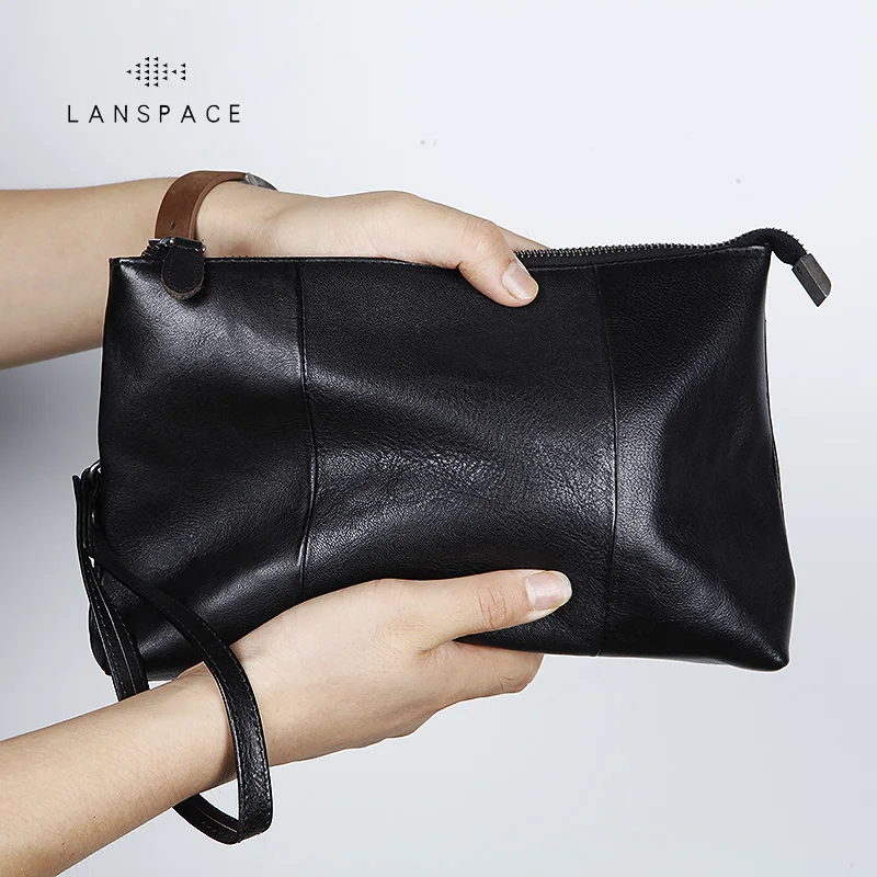 LANSPACE leather men wallets Brand functional bags fashion handbag |
