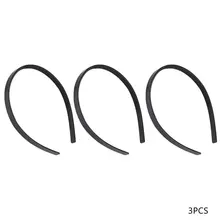 3Pcs Mulheres Raparigas Preto Acrílico 7mm Largura Dupla Fileira de Dentes Pentear O Cabelo Hoop Headband(China)