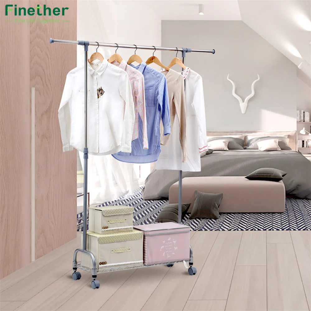 Finether Adjustable Rolling Garment Rack Clothes Storage Organization Drying Hanging Portable Wardrobe Bottom Storage Organizer
Finether Adjustable Rolling Garment Rack Clothes Storage Organization Drying Hanging Portable Wardrobe Bottom Storage Organizer