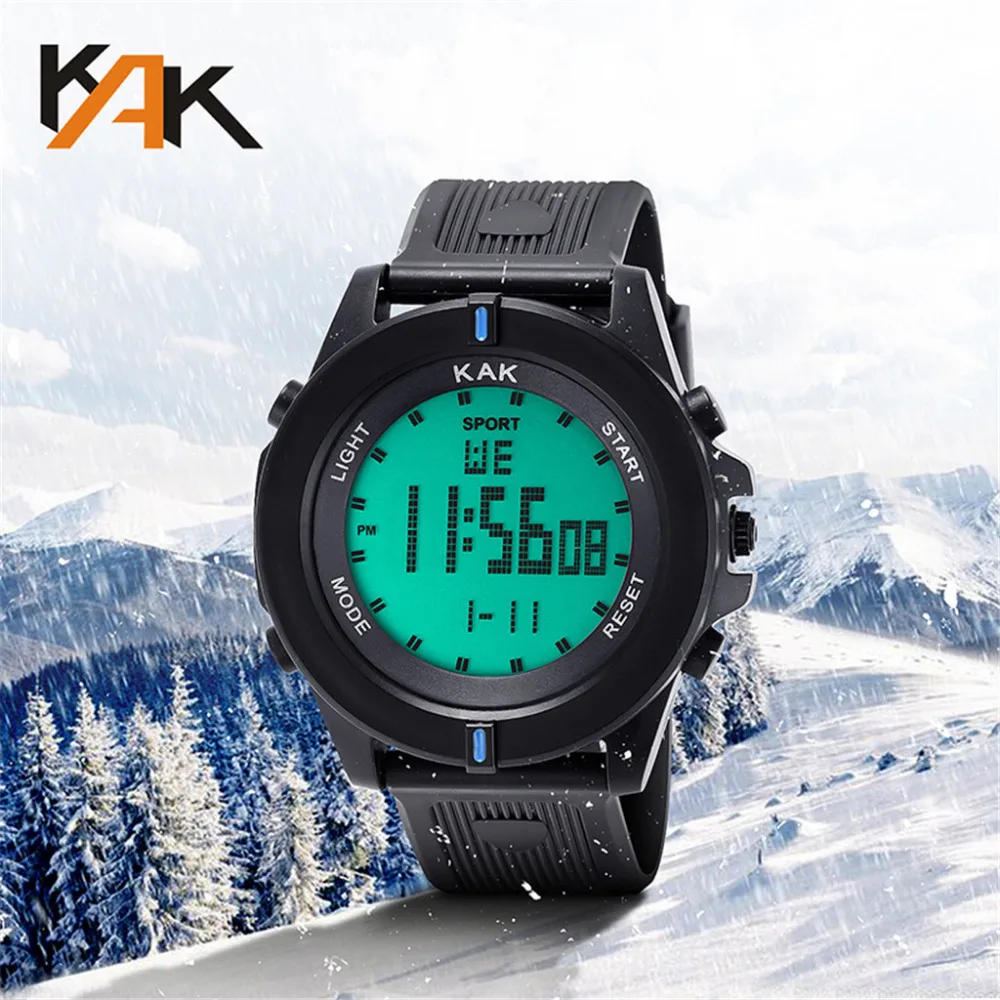 KAK Fashion And Simple Digital Watch Outdoor Sport Round Large dial Men's Watches Waterproof LED Clock Electronic Watch 
KAK Fashion And Simple Digital Watch Outdoor Sport Round Large dial Men's Watches Waterproof LED Clock Electronic Watch
