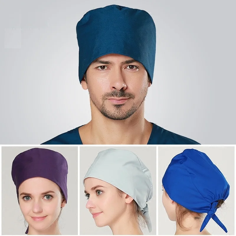 Hot sale cotton solid color durag style medical cap for women and men doctor sugucal hat
Hot sale cotton solid color durag style medical cap for women and men doctor sugucal hat