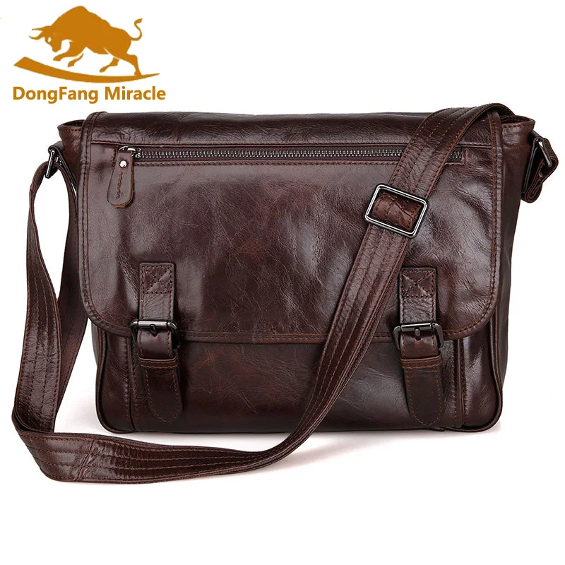 DongFang Miracle 100% Excellent Genuine Leather Handbags Vintage Leather Men Shoulder bag Messenger Crossbody Bag
DongFang Miracle 100% Excellent Genuine Leather Handbags Vintage Leather Men Shoulder bag Messenger Crossbody Bag