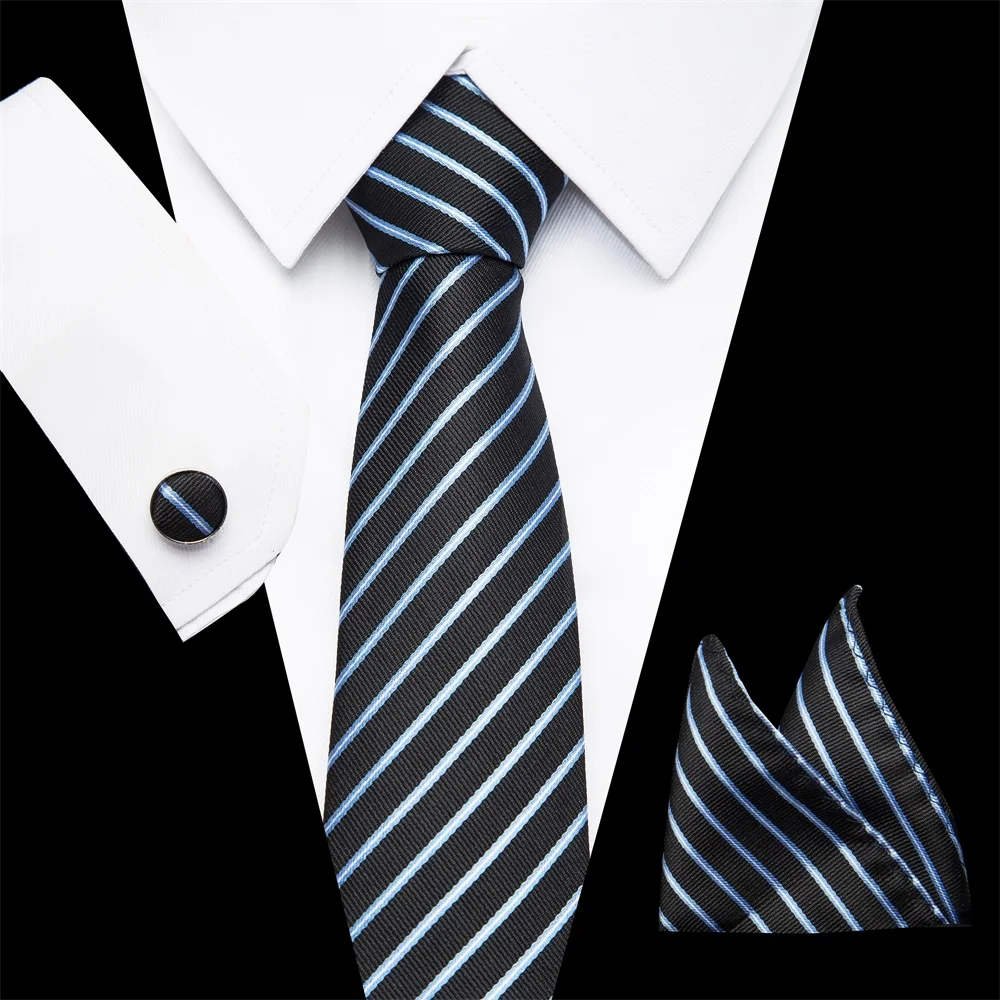 7.CM Men's Classic 100% Silk Blue Tie Set hanky*Cufflinks Stripe Pocket Square Neck Tie Party Business Wedding Necktie Gift Men
7.CM Men's Classic 100% Silk Blue Tie Set hanky*Cufflinks Stripe Pocket Square Neck Tie Party Business Wedding Necktie Gift Men