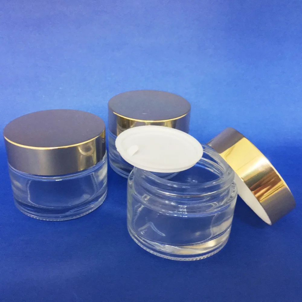 3 PCS 50 ml Shiny Gold Aluminum Lid Clear Skin Care Cosmetic Glass Cream Jar (AY200(50)Shiny Gold-C=3pcs)
3 PCS 50 ml Shiny Gold Aluminum Lid Clear Skin Care Cosmetic Glass Cream Jar (AY200(50)Shiny Gold-C=3pcs)