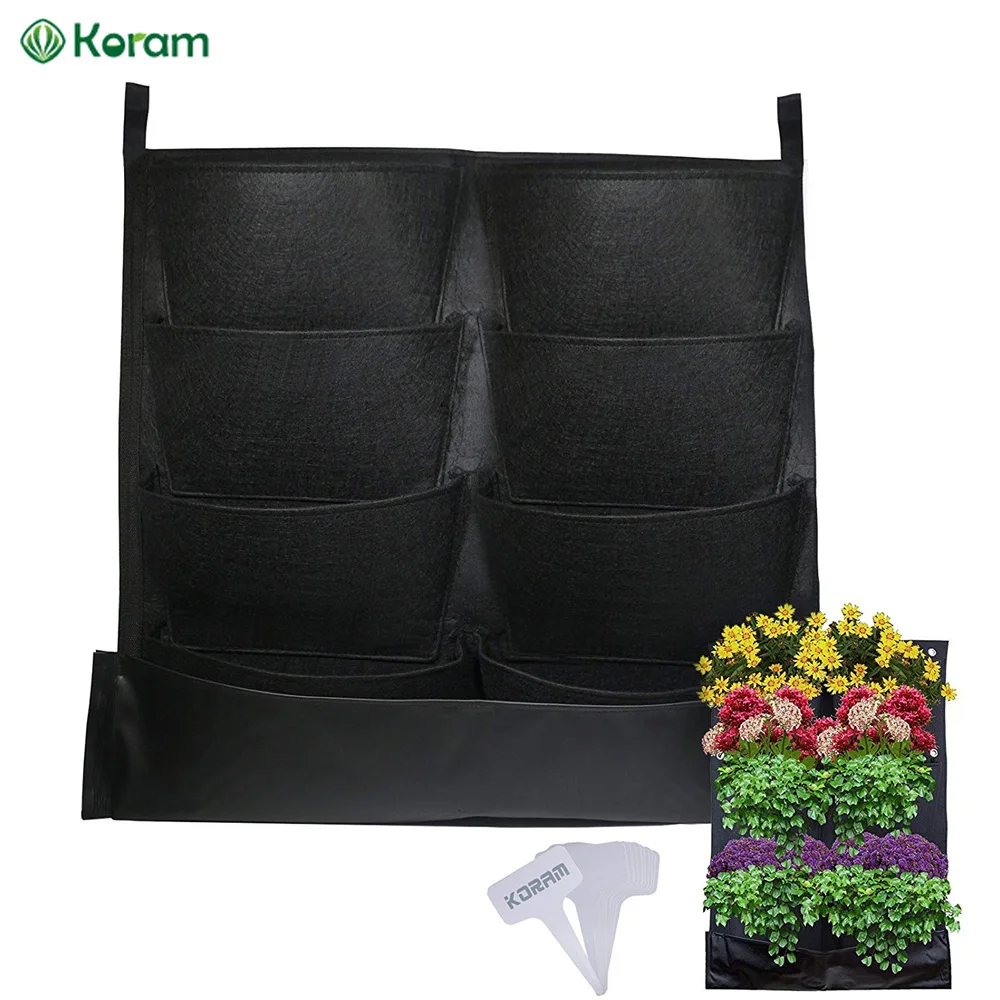 KORAM 8 Pockets Vertical Garden Hanging Plant Grow Bag Waterproof Vertical Indoor/Outdoor Flower Pots with Free Root Wrappers
KORAM 8 Pockets Vertical Garden Hanging Plant Grow Bag Waterproof Vertical Indoor/Outdoor Flower Pots with Free Root Wrappers
