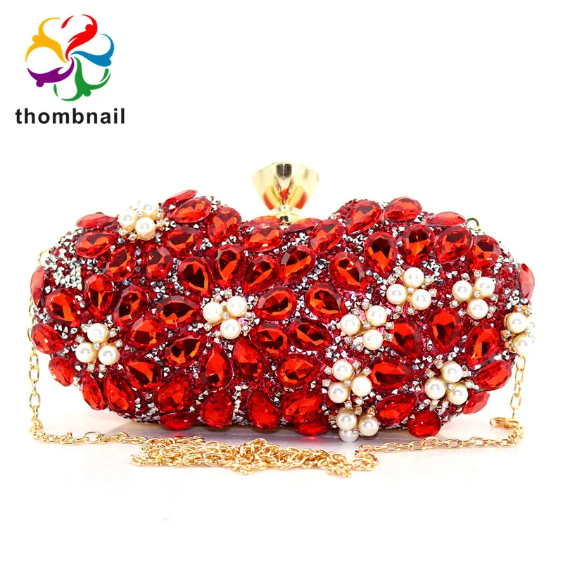 Ruby Red Diamond Flower Clutch Minaudiere Women Crystal Evening Bags Wedding Cocktail Party Purses and Handbags
Ruby Red Diamond Flower Clutch Minaudiere Women Crystal Evening Bags Wedding Cocktail Party Purses and Handbags