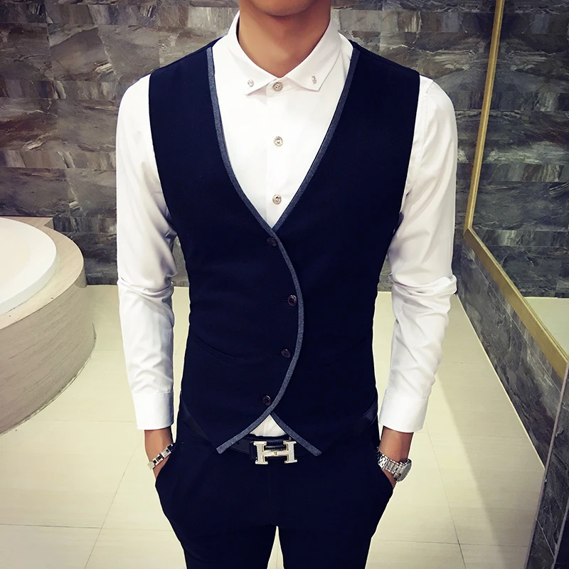 Slim design vest waistcoat men Asia size S M L XL XXL men vest Nightclub KTV vests
Slim design vest waistcoat men Asia size S M L XL XXL men vest Nightclub KTV vests