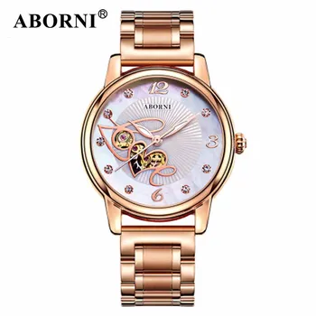 ABORNI Rose Gold Women Watches Mechanical Skeleton Ladies Luxury Diamand Steel Wristwatch Female Bracelet Watch relogio feminino
ABORNI Rose Gold Women Watches Mechanical Skeleton Ladies Luxury Diamand Steel Wristwatch Female Bracelet Watch relogio feminino