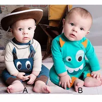 fashion baby romper funny little monster toddler baby romper long sleeve warm baby girl cotton clothes Infant girl winter romper image